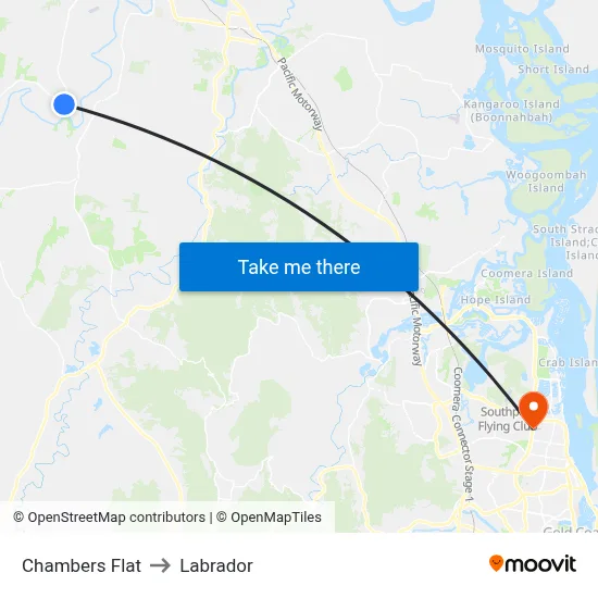 Chambers Flat to Labrador map