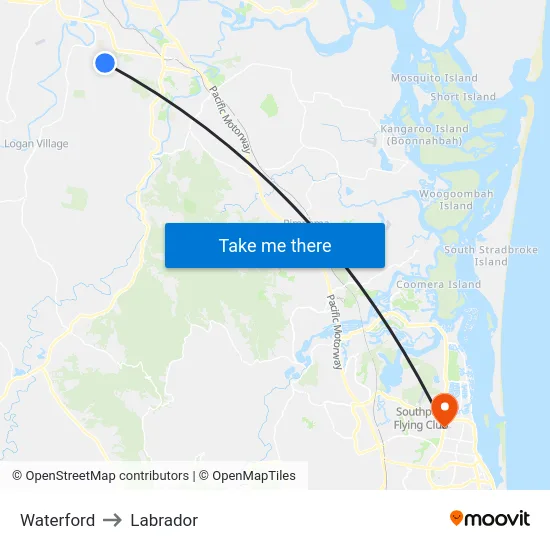 Waterford to Labrador map