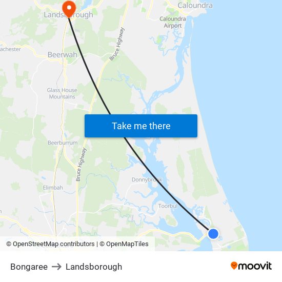 Bongaree to Landsborough map