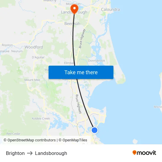 Brighton to Landsborough map