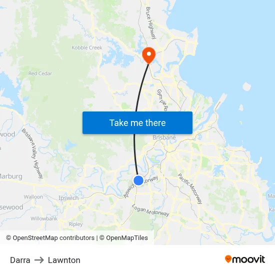 Darra to Lawnton map