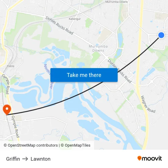 Griffin to Lawnton map