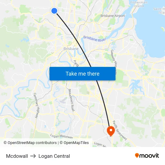 Mcdowall to Logan Central map