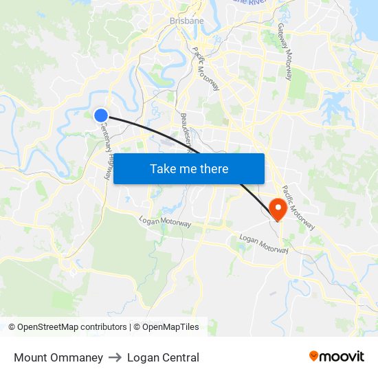 Mount Ommaney to Logan Central, Brisbane with public transportation