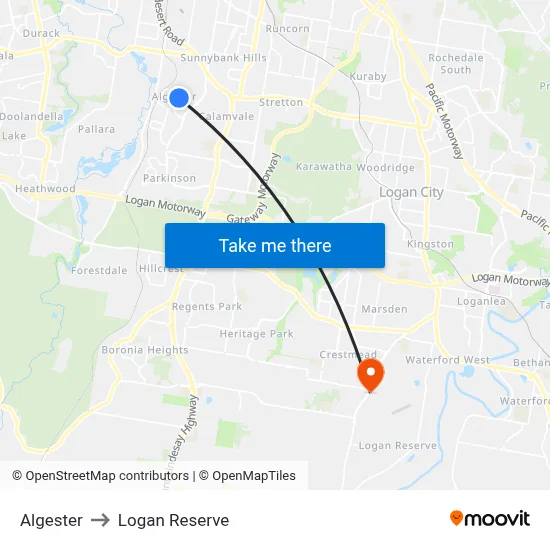 Algester to Logan Reserve map