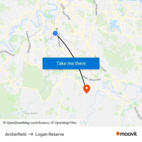 Archerfield to Logan Reserve map