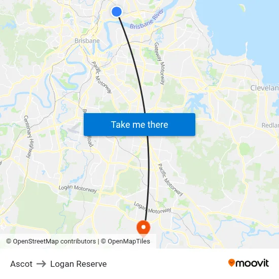 Ascot to Logan Reserve map