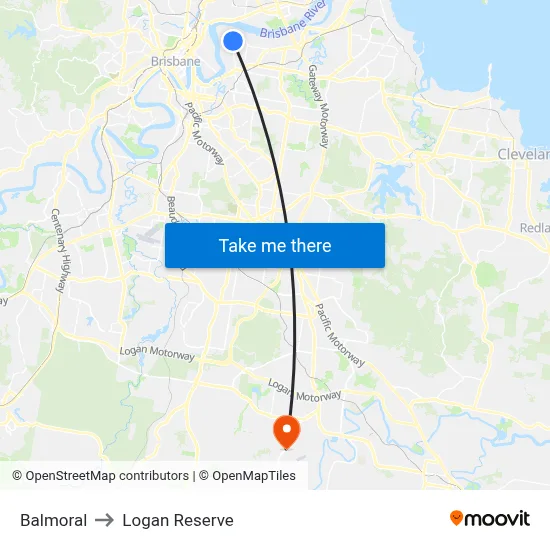 Balmoral to Logan Reserve map