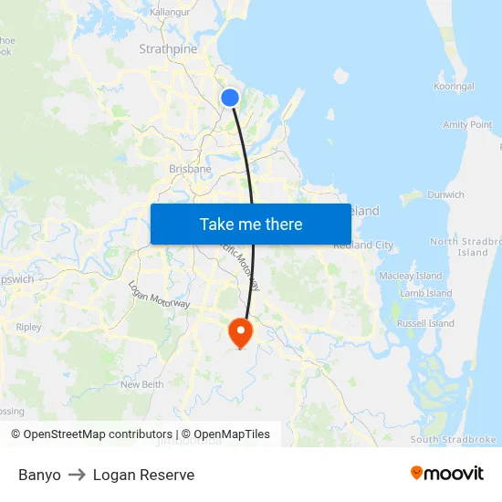 Banyo to Logan Reserve map