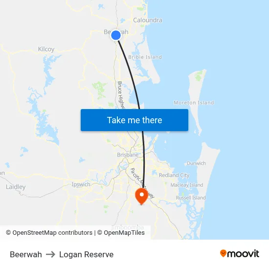 Beerwah to Logan Reserve map