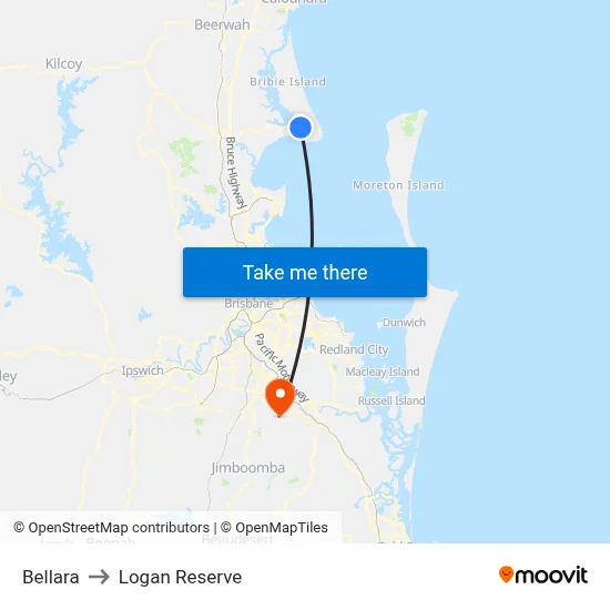 Bellara to Logan Reserve map