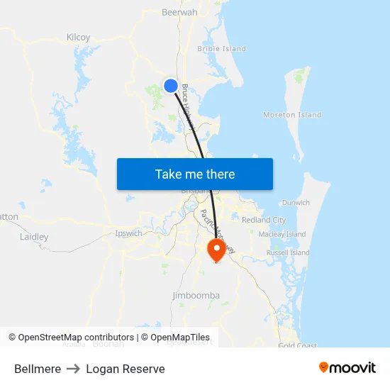 Bellmere to Logan Reserve map