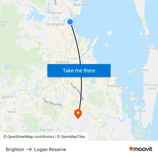 Brighton to Logan Reserve map