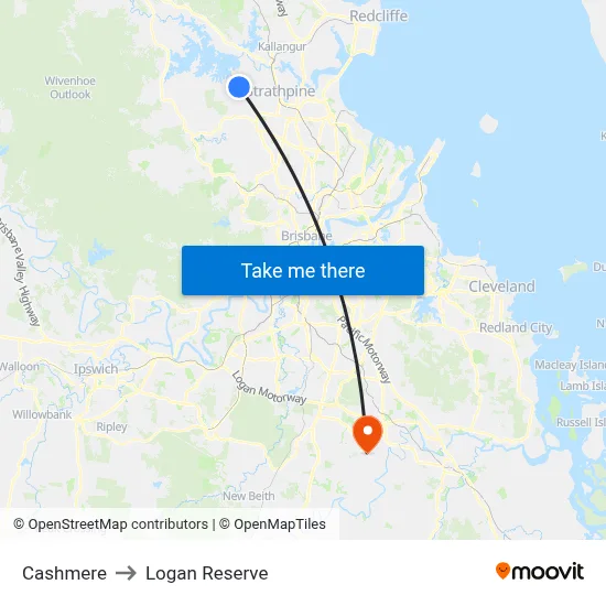 Cashmere to Logan Reserve map