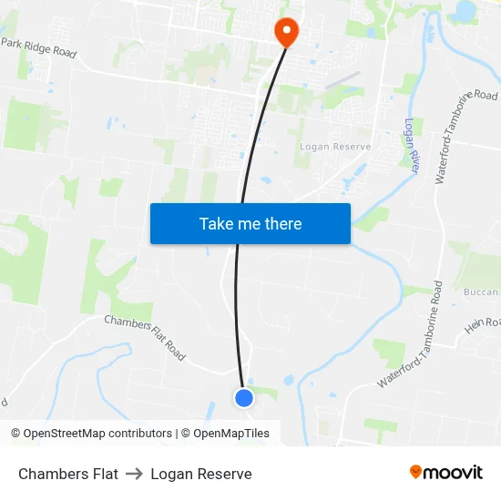 Chambers Flat to Logan Reserve map