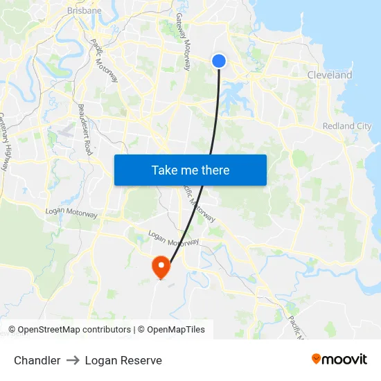 Chandler to Logan Reserve map