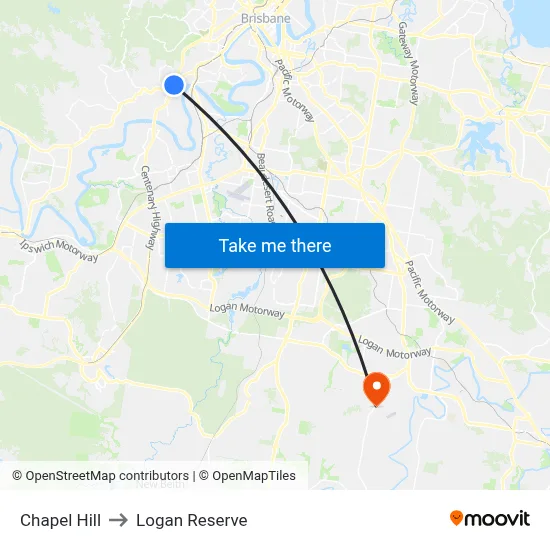 Chapel Hill to Logan Reserve map