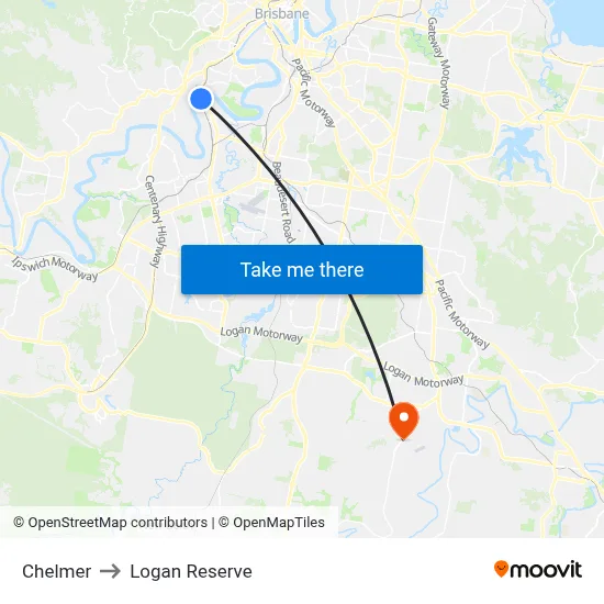 Chelmer to Logan Reserve map