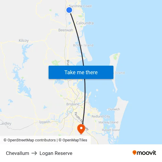 Chevallum to Logan Reserve map
