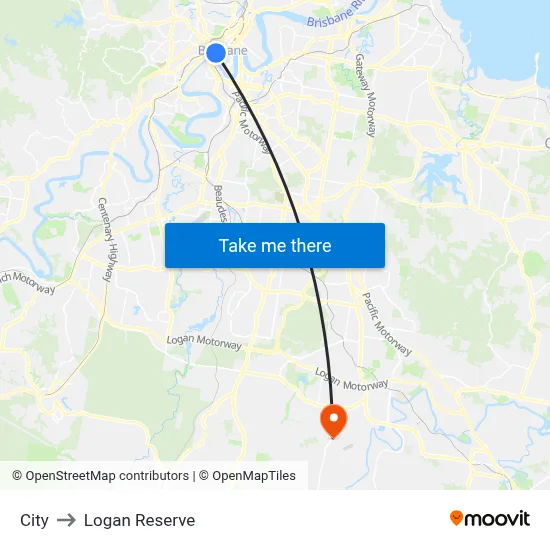 City to Logan Reserve map