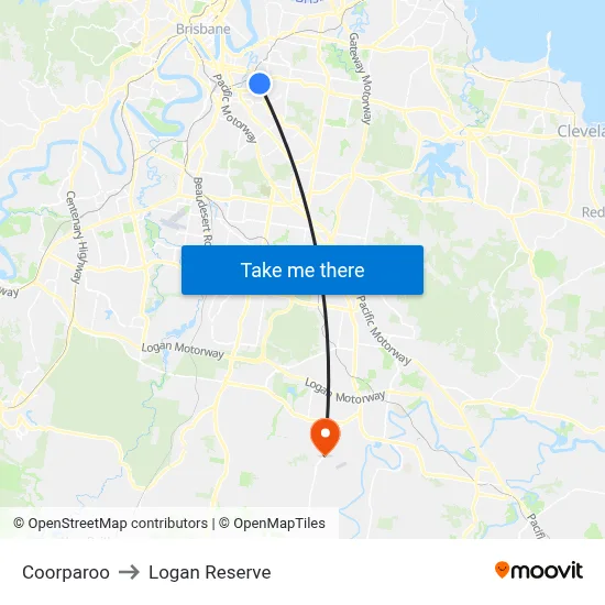 Coorparoo to Logan Reserve map