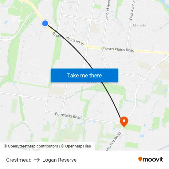 Crestmead to Logan Reserve map