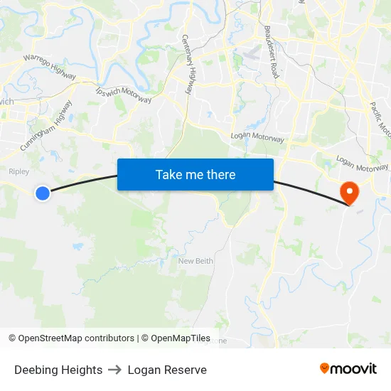 Deebing Heights to Logan Reserve map