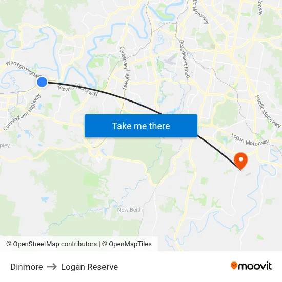 Dinmore to Logan Reserve map