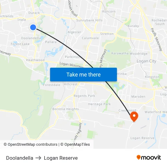 Doolandella to Logan Reserve map