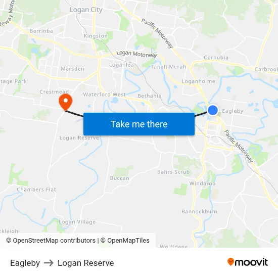 Eagleby to Logan Reserve map