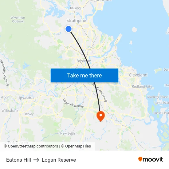 Eatons Hill to Logan Reserve map
