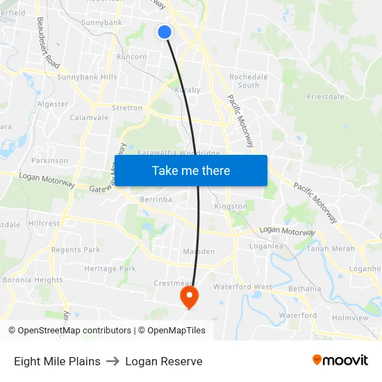Eight Mile Plains to Logan Reserve map