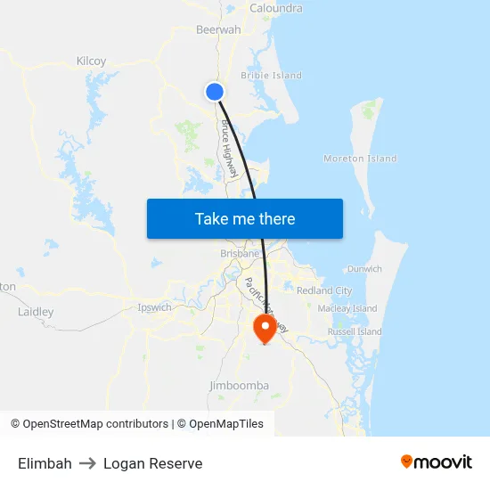 Elimbah to Logan Reserve map
