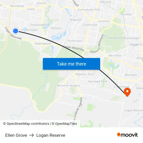 Ellen Grove to Logan Reserve map