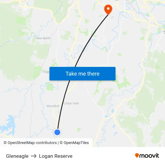 Gleneagle to Logan Reserve map