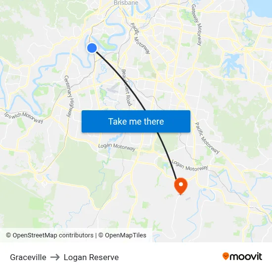 Graceville to Logan Reserve map
