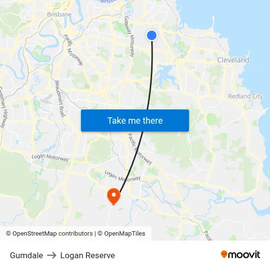 Gumdale to Logan Reserve map