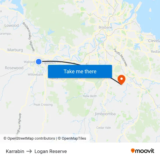 Karrabin to Logan Reserve map