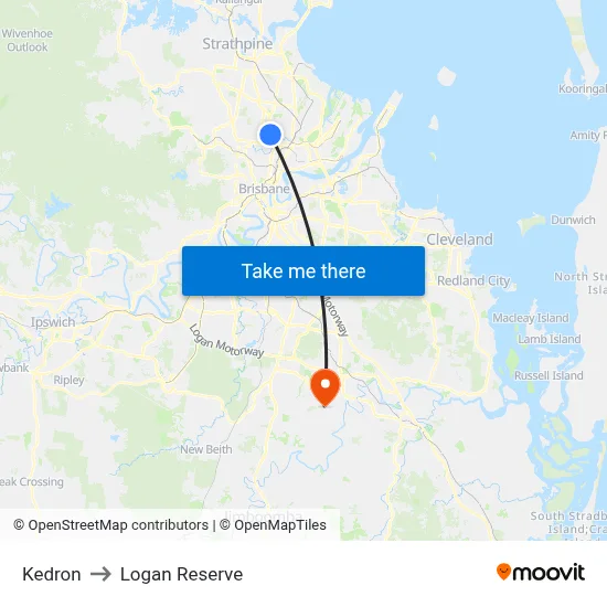 Kedron to Logan Reserve map
