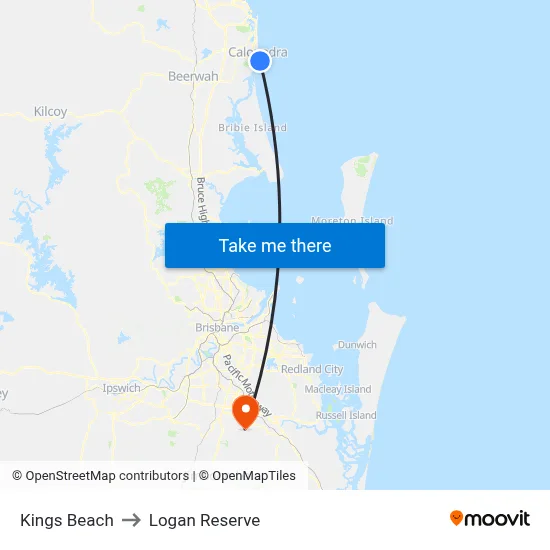 Kings Beach to Logan Reserve map