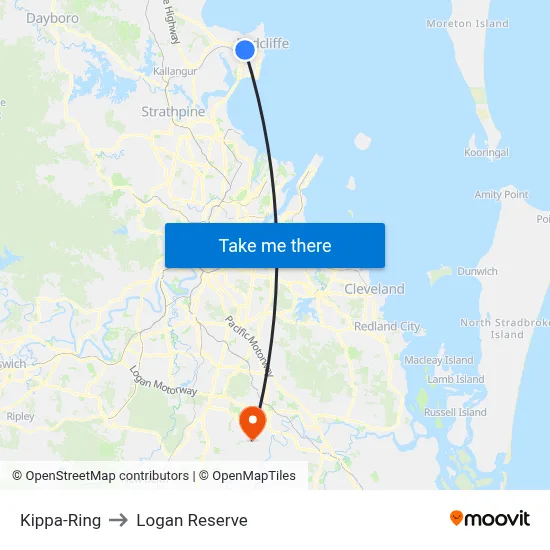 Kippa-Ring to Logan Reserve map