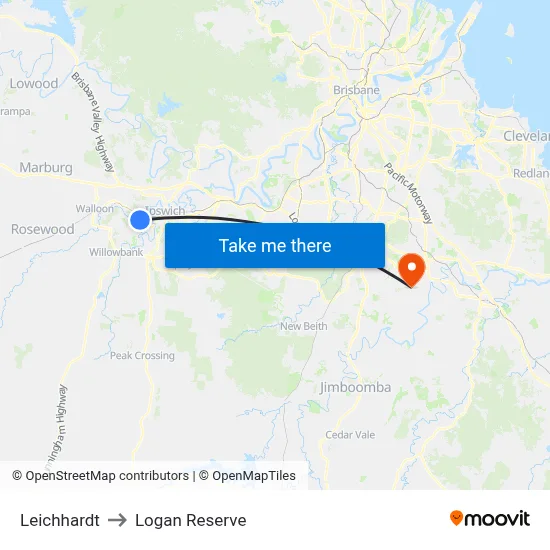 Leichhardt to Logan Reserve map