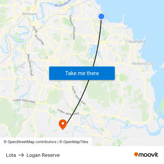Lota to Logan Reserve map