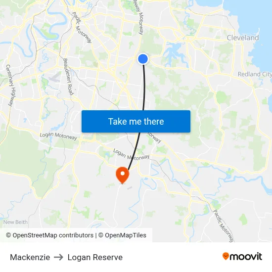 Mackenzie to Logan Reserve map