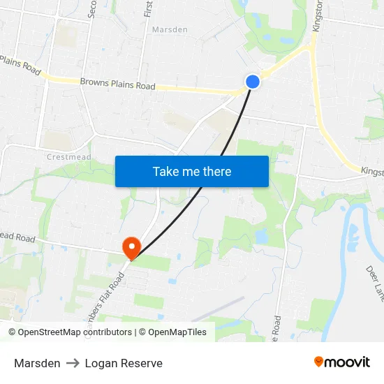 Marsden to Logan Reserve map