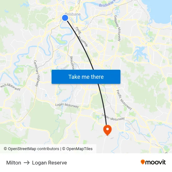 Milton to Logan Reserve map