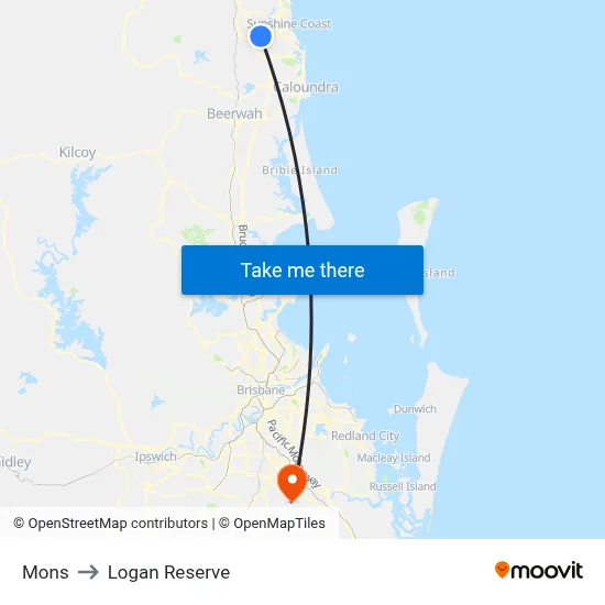 Mons to Logan Reserve map