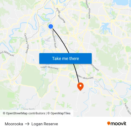 Moorooka to Logan Reserve map
