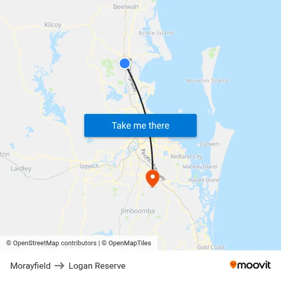 Morayfield to Logan Reserve map