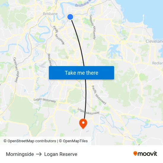 Morningside to Logan Reserve map